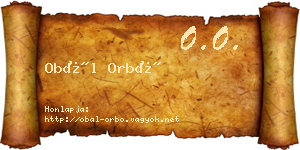 Obál Orbó névjegykártya